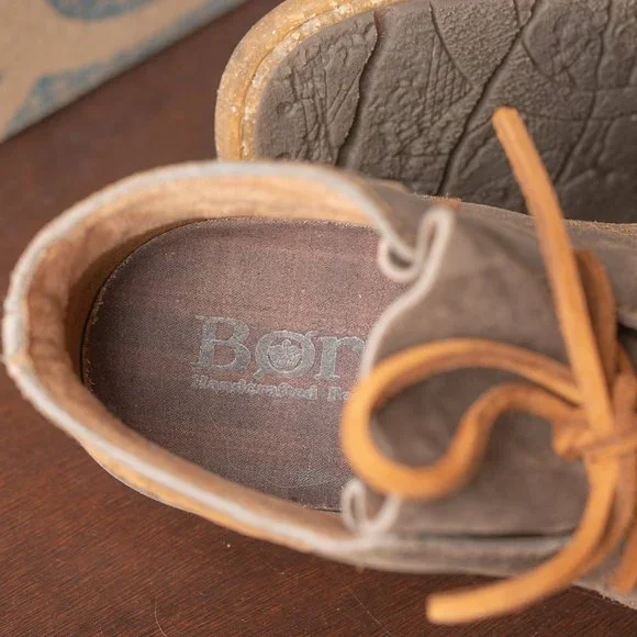 Born Cele Suede Braided Strap Cork Sole Booties Women's US size 6.5M Brown - Picture 6 of 11